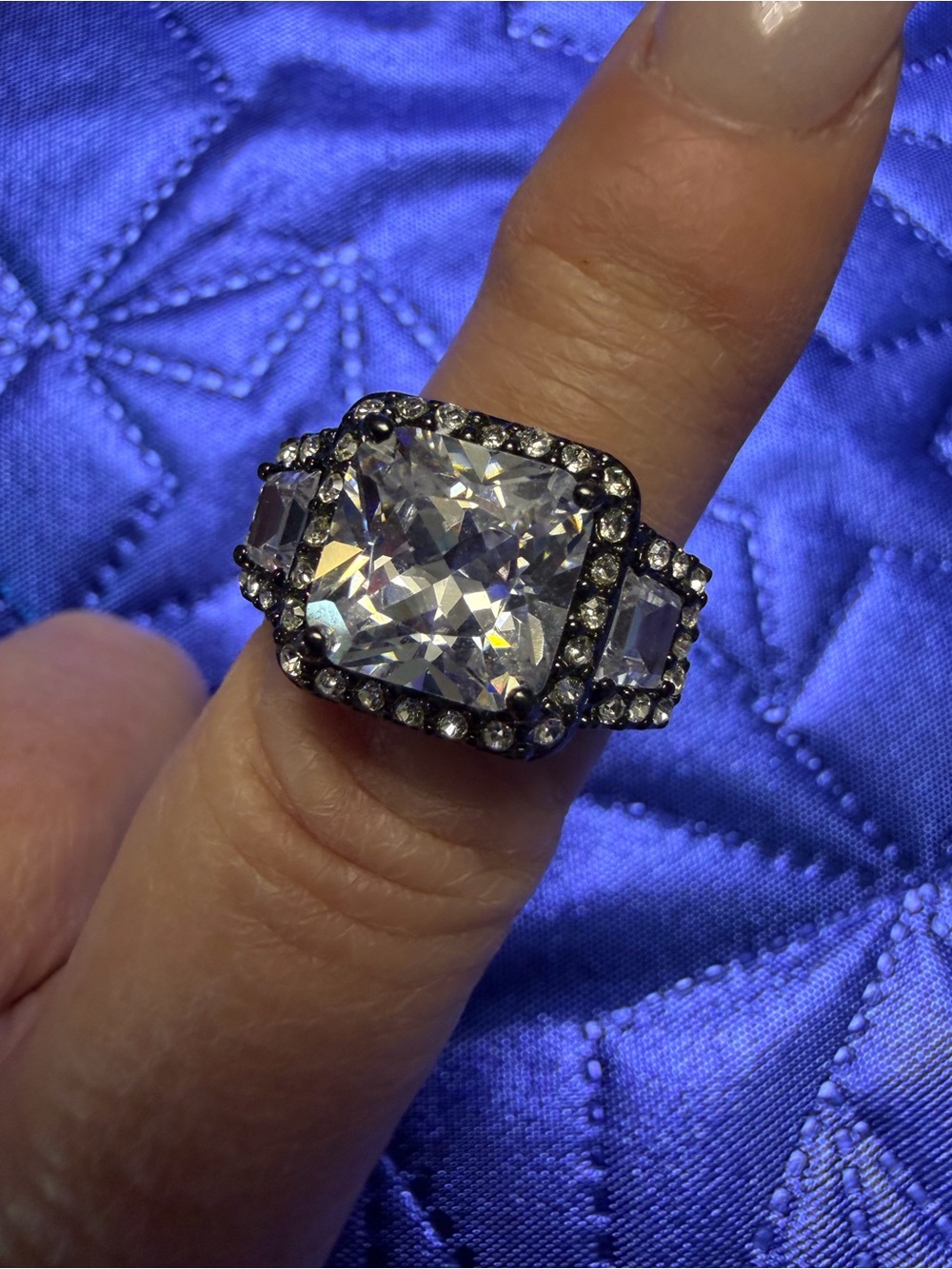Park Lane Clear Crystal Halo Statement Ring Size 8 New